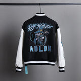 Ow Jacket Black Rhinestone Embroidered Cotton-Padded Jacket