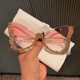 Trendy punk glasses butterfly retro uv protection