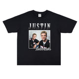 Rock Star T Shirt Justin Timberlake Music Cotton Printed T-shirt Short Sleeve Loose