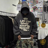 Mens Vintage T-Shirts CPFM CHO Kanye foam print KANYE loose hooded sweater