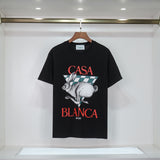 Casablanca T Shirts Fashion Casual Crew Neck Rabbit Print Tee