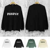 Purple Brand Long Sleeve T-Shirt Fashion Loose Long Sleeve Top