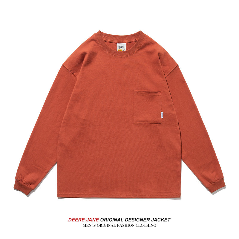 Men T-shirt Spring Long Sleeve T-shirt Men's Loose Casual