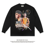 Nba Long Sleeve Shirt Autumn and Winter Devin Booker American Style Loose Heavy Long Sleeve T-shirt