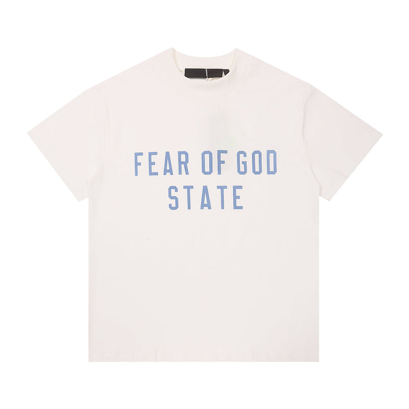 Fog Essentials T Shirts Spring/Summer FOG Double Line Letter Print Crew Neck Short Sleeves