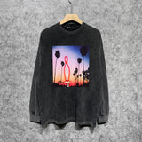 Purple Brand Distressed Long Sleeve Shirt Fashion Distressed Loose Long-sleeved Top