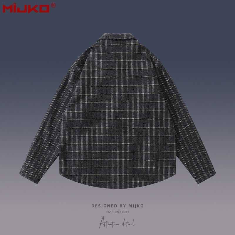 MIJKO Mens Jacket Plaid jacket