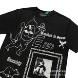 ERD T Shirts Summer Comic Print Short Sleeve