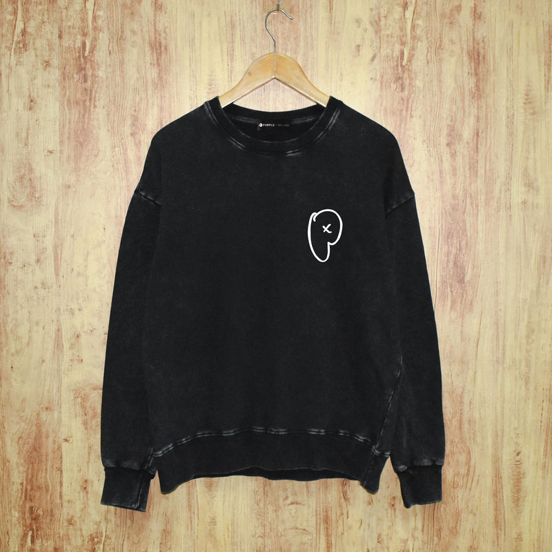 Purple Brand Distressed Sweatshirt Retro Vintage Crew Neck Sweater