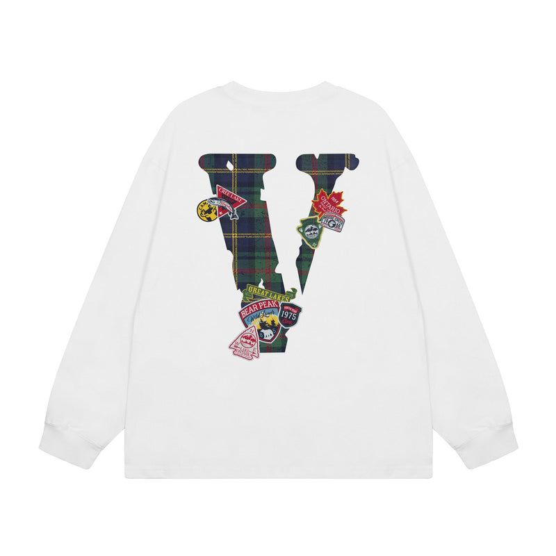 Vlone Sweatshirts Autumn and Winter Big V Letter Crew Neck Pullover