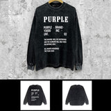 Purple Brand Distressed Long Sleeve Shirt Fashion Distressed Loose Long-sleeved Top
