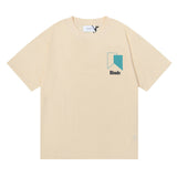 Rhude T Shirt Micro Standard Geometric Square Color Matching Printed Short Sleeve T-Shirt