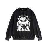 Purple Brand Distressed Sweatshirt Retro Vintage Crew Neck Sweater