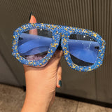 Trendy punk glasses retro diamond