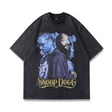 Kendrick Lamar T Shirts Portrait Print Old Hip Hop Loose Short Sleeves