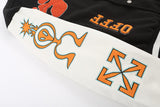Off White Jacket Autumn/Winter OW Multi-element Logo Woolen Splicing Jacket