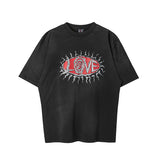 Mens Vintage T-Shirts vintage Washed Old Short Sleeves Loose Crew Neck