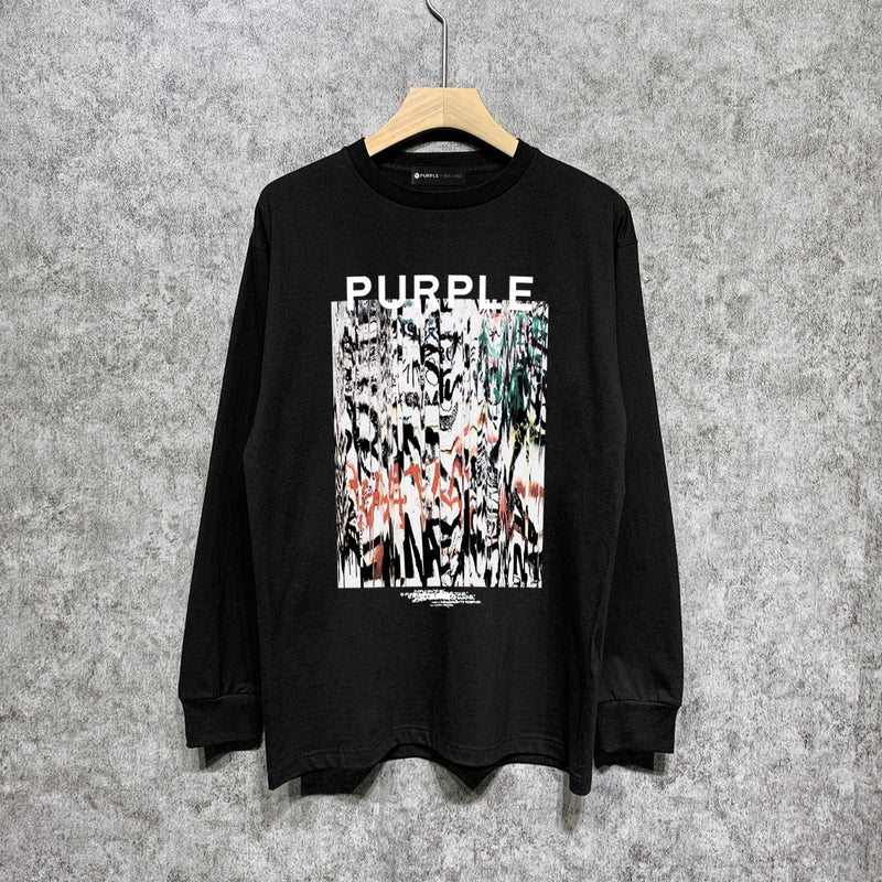 Purple Brand Long Sleeve T-Shirt Fashion Loose Long Sleeve Top