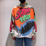 Men Vintage T-Shirts SAINT MICHAEL Vintage High Street Loose Casual T-Shirt