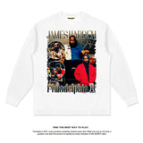 Nba Long Sleeve Shirt Loose Cotton Washed Long Sleeve T-shirt Men's and Women's Tops