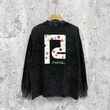 Purple Brand Distressed Long Sleeve Shirt Fashion Distressed Loose Long-sleeved Top