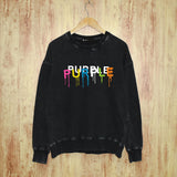 Purple Brand Distressed Sweatshirt Retro Vintage Crew Neck Sweater