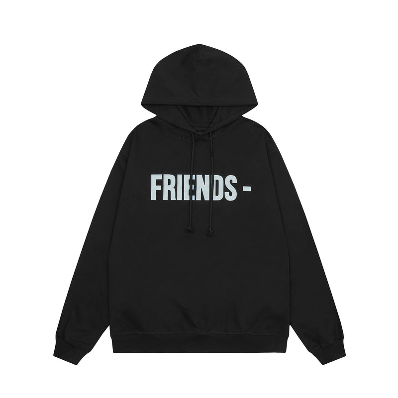 Vlone Hoodie Autumn and Winter Silver Big V Letter