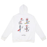 CHH Chrome Heart Hoodie Crowe Cartoon Graffiti Skull Terry Zip Hooded Sweater Loose