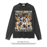 Nba Long Sleeve Shirt Autumn and Winter Long Sleeve T-shirt Retro Cotton Fashion Brand