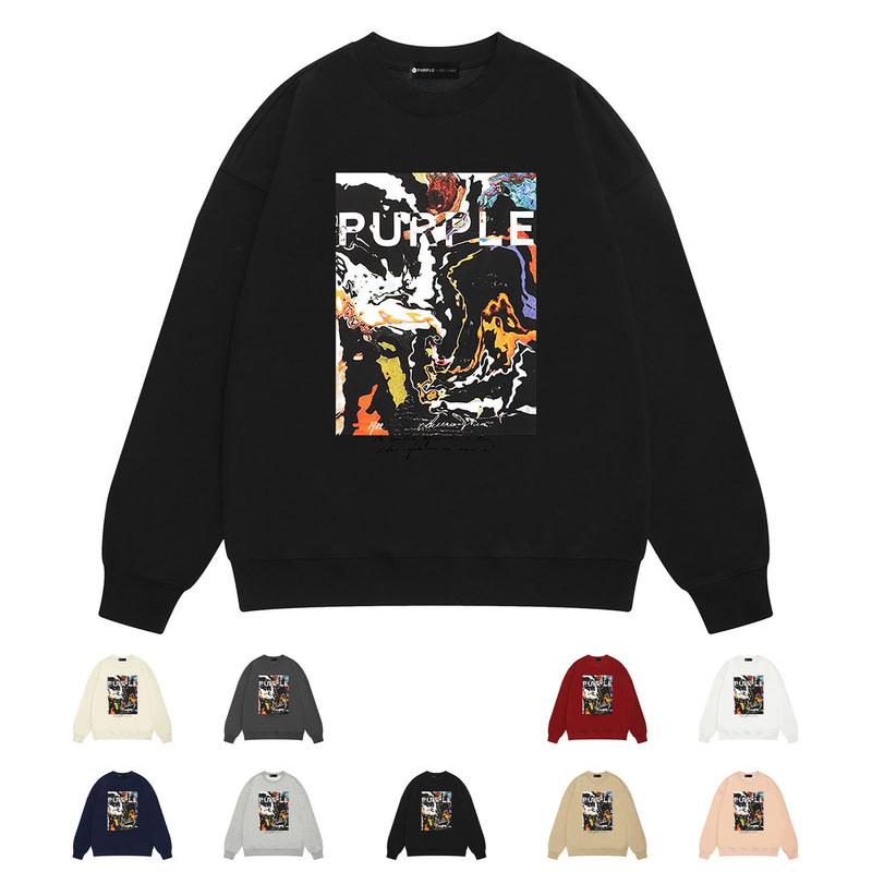 Purple Brand Sweatshirt Loose Crew Neck Sweater