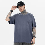 ERD T Shirts Retro Gradient Dyeing Short Sleeve T-shirt