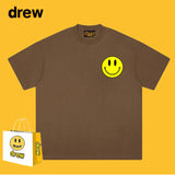 Drew T Shirts Smiley Face Print Short Sleeve Loose