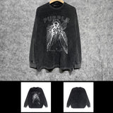 Purple Brand Distressed Long Sleeve Shirt Fashion Distressed Loose Long-sleeved Top