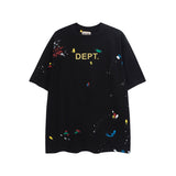 Gallery Dept T Shirts  Splashed Ink Printing Loose Short Sleeve Base Lining