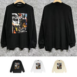 Purple Brand Long Sleeve T-Shirt Fashion Loose Long Sleeve Top