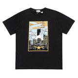 C.e t shirts creative oil painting pattern round neck pullover short sleeve men and women