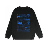 Purple Brand Long Sleeve T-Shirt Fashion Loose Long Sleeve Top