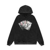 Vlone Hoodie autumn and winter playing card pattern