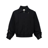MIJKO Men's Jacket Two-way Zipper Minimalist Temperament Jacket