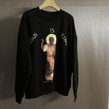 Jesus Is King Sweatshirt Fashion Brand Ins Turtleneck round Neck Sweater for Men and Women Hip Hop Loose Sports Casual Jacket