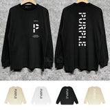 Purple Brand Long Sleeve T-Shirt Fashion Loose Long Sleeve Top