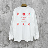 Purple Brand Long Sleeve T-Shirt Fashion Loose Long Sleeve Top
