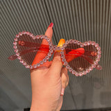 Trendy punk glasses diamond-encrusted uv protection