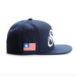 Trendy flat brimmed hat letterstonedembroider sunshade