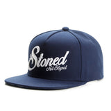 Trendy flat brimmed hat letterstonedembroider sunshade