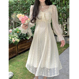 Aesthetic Dress Embroidered Lace Dress for Women Spring and Summer