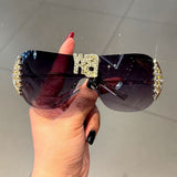 Trendy punk glasses lettery2k diamond