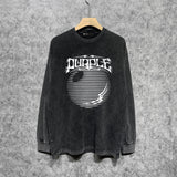 Purple Brand Distressed Long Sleeve Shirt Fashion Distressed Loose Long-sleeved Top