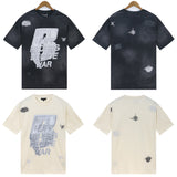 Who Decided War T Shirts Who Decided War Printed Short Sleeve Washing Water Old Loose Casual T-Shirts