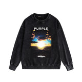 Purple Brand Distressed Sweatshirt Retro Vintage Crew Neck Sweater